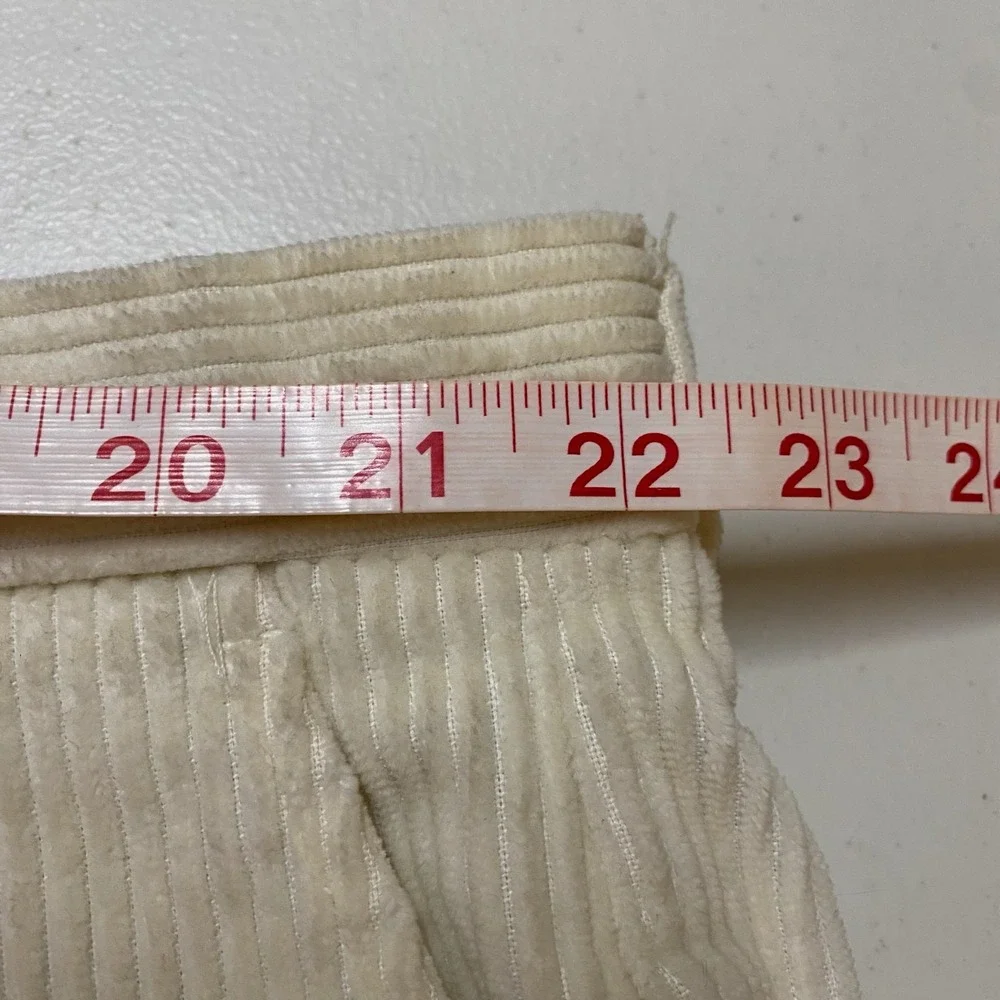 Vtg Lands End‎ Corduroy Trousers Mens 44x26 Cream USA Made Heritage